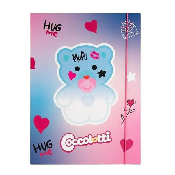 Cartella A4 Coccolotti Love Azzurro con elastico per scuola