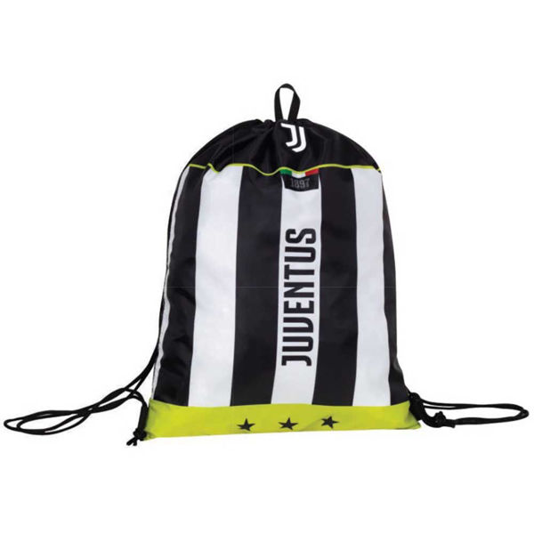 Sacca a zaino Juventus Seven 37x47 cm con coulisse e stampa digitale bianconera