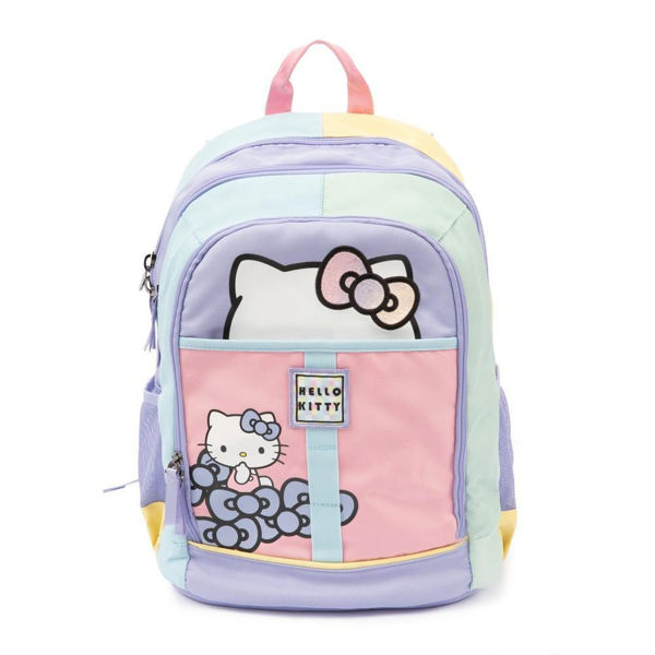 Zaino scuola Hello Kitty Round con colori pastello e fiocco glitter