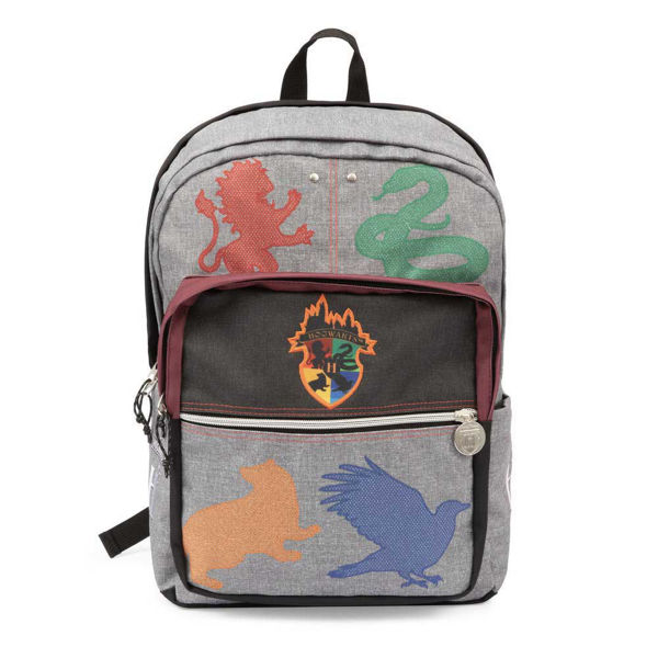 Zaino Harry Potter Round con simboli delle case di Hogwarts e schienale ergonomico