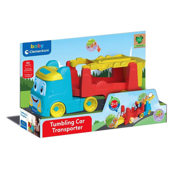 Camion Tumbling Car Transporter Baby Clementoni con bisarca e tumbling car inclusa