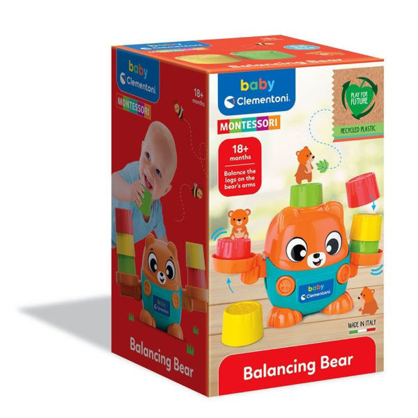 Balancing Bear Baby Clementoni - Gioco Montessori di equilibrio con tronchetti colorati