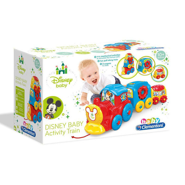 Disney Baby Activity Train - Trenino interattivo da tirare con 3 vagoni per bambini 10+ mesi
