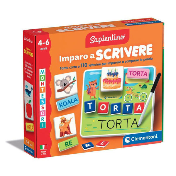 Gioco educativo Montessori Clementoni Imparo a Scrivere con lettere smerigliate e lavagnetta