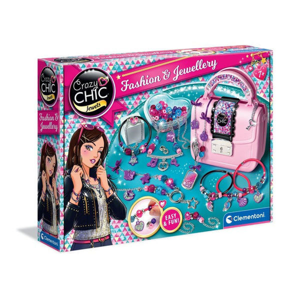 Crazy Chic Fashion & Jewellery Clementoni kit creativo con borsetta rosa