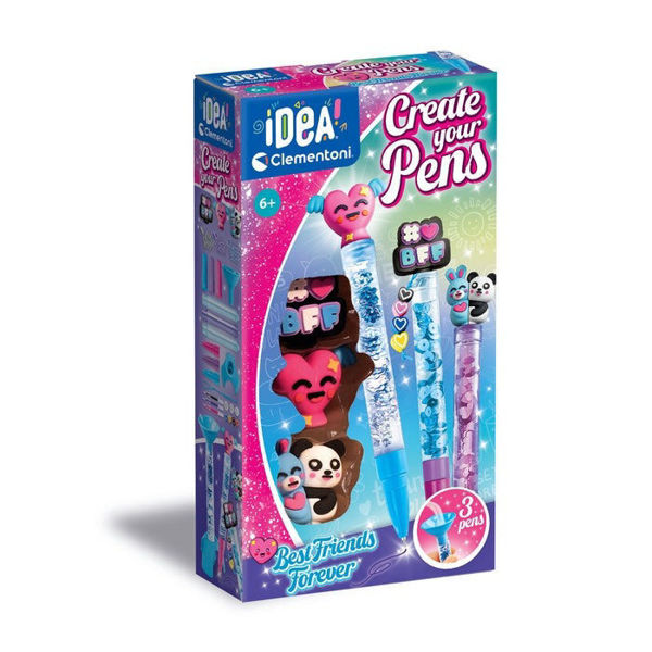 Kit Create Your Pens BFF Clementoni - Penne personalizzabili con decorazioni per bambini