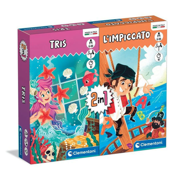 Gioco Clementoni 2 in 1 Tris e Impiccato per tutta la famiglia