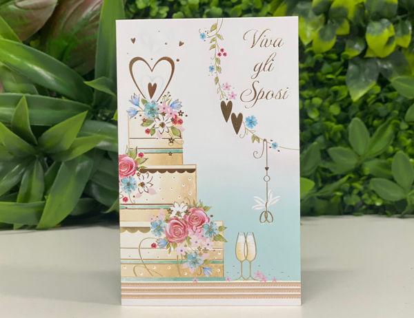 Mini biglietto auguri matrimonio elegante con design romantico