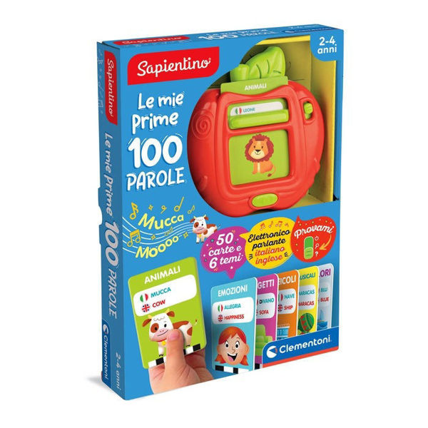 Clementoni Sapientino Le Mie Prime 100 Parole – Gioco educativo bilingue per bambini 2+ anni