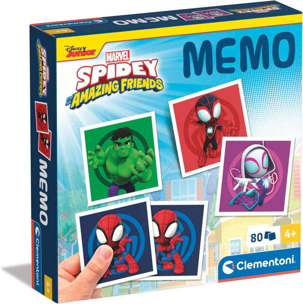 Gioco Memo Spidey Clementoni con 80 tessere illustrate dei personaggi Marvel Spidey and His Amazing Friends