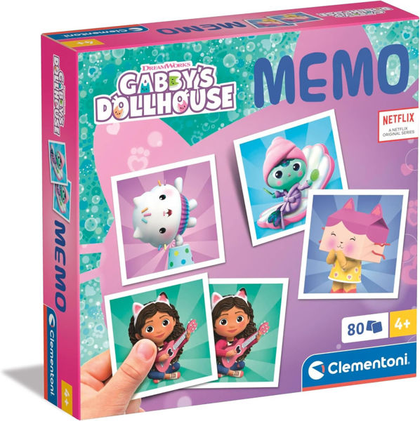 Gioco di memoria Memo Gabby’s Dollhouse Clementoni con 80 tessere personaggi