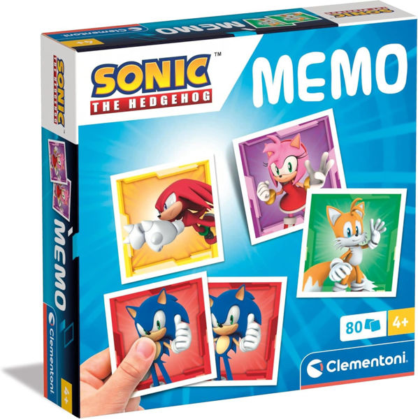 Gioco Memo Sonic Clementoni con 80 tessere illustrate dei personaggi Sonic The Hedgehog