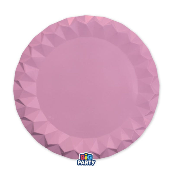 Sottopiatto rosa in carta effetto diamantato 32 cm – confezione da 6 pezzi Big Party