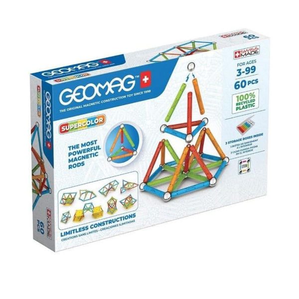 Geomag Supercolor Linea Green 60 pezzi – Costruzioni magnetiche ecosostenibili colorate