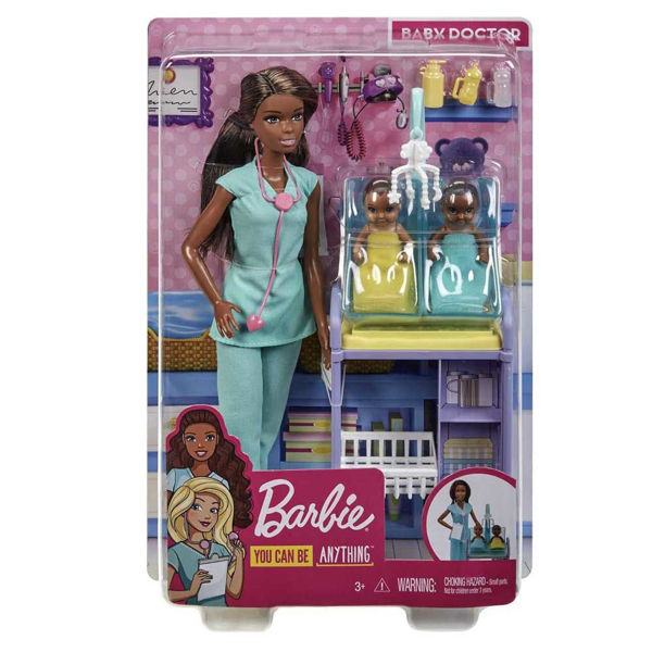 Playset Barbie Carriera Pediatra con Barbie, due neonati e accessori medici