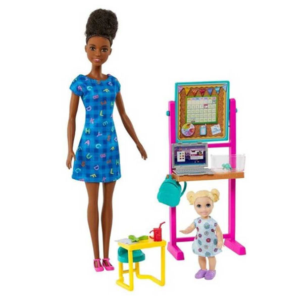 Playset Barbie Carriera Insegnante con Barbie maestra, bambina studentessa e lavagna