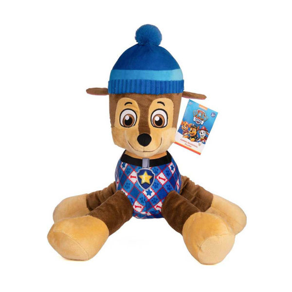 Peluche Paw Patrol Chase da 50 cm con cappellino blu invernale
