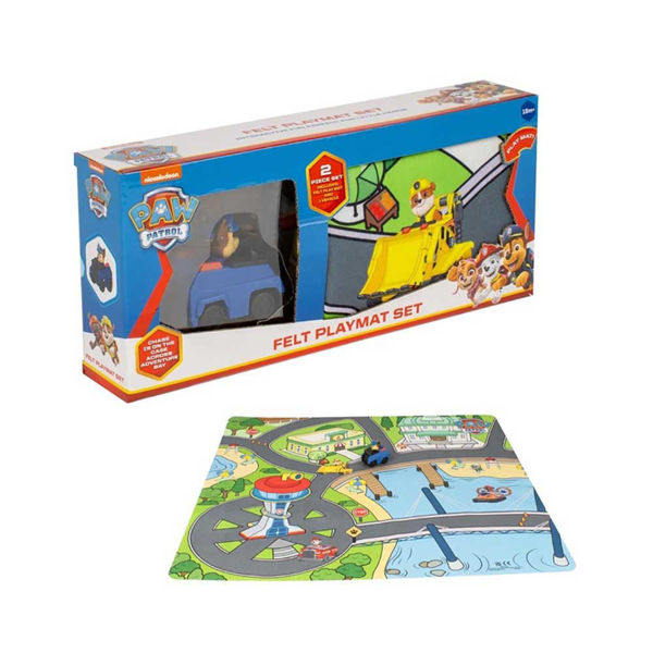 Mega Playmat Set Paw Patrol con tappetino circuito in feltro e veicolo incluso