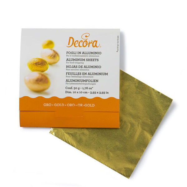 Foglietti in alluminio oro per cioccolatini e praline – 150 pezzi 10x10 cm