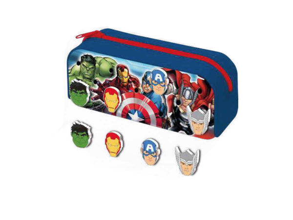Astuccio in silicone Avengers Marvel con 4 patch intercambiabili