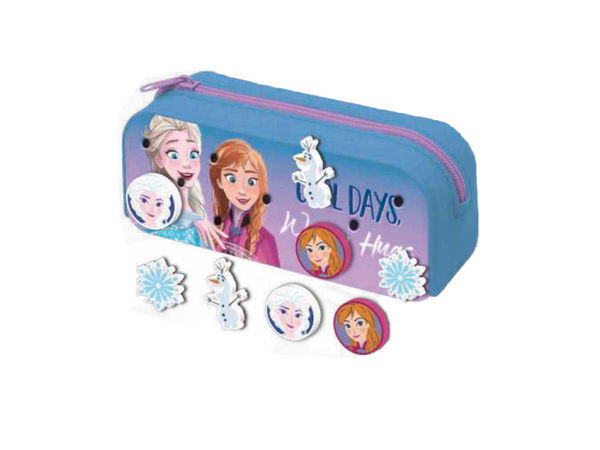 Astuccio in silicone Frozen con 4 patch intercambiabili