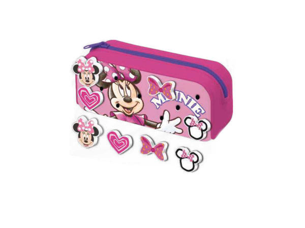 Astuccio in silicone Minnie con 4 patch intercambiabili