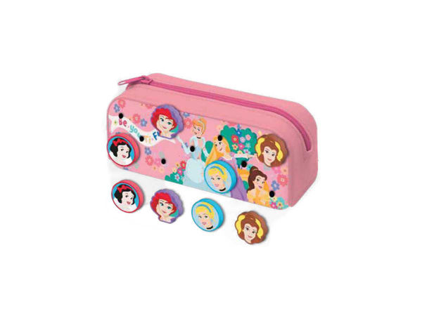 Astuccio in silicone Principesse con 4 patch intercambiabili