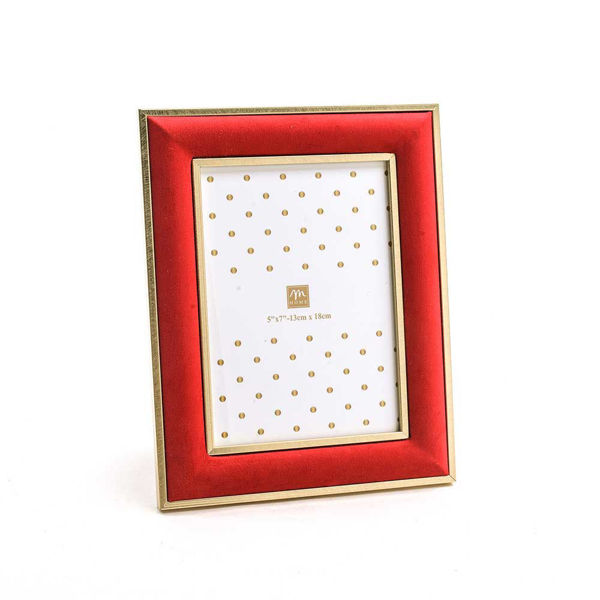Cornice foto 13x18 cm in velluto rosso elegante con misura esterna 19x2xH.24 cm