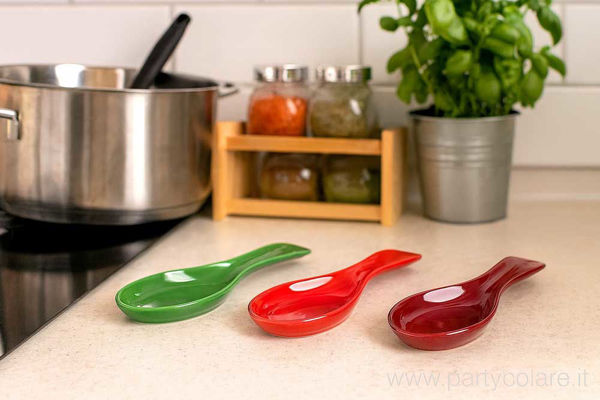 Posamestoli in ceramica colori assortiti rosso verde rosso scuro 26x9x2,5 cm