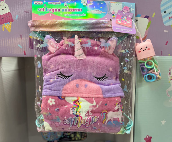 HF Set Sacca + Poncho Unicorno – Accessori a tema unicorno per bambini	