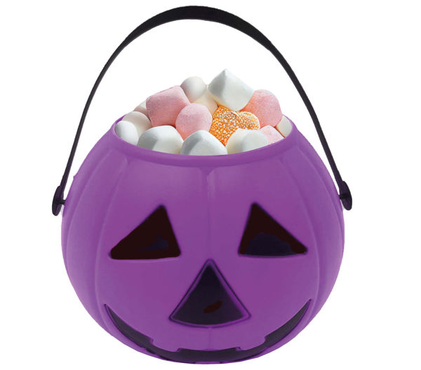 Cestino zucca viola 15 cm per dolcetti Halloween