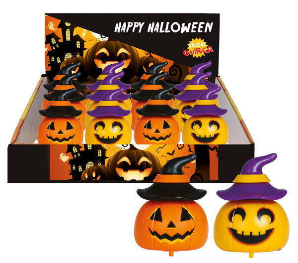 Zucca Halloween con ruote 6 cm gadget decorativo per bambini