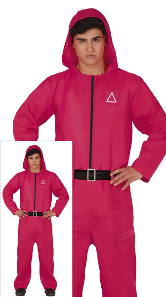 Costume uomo The Gamer S 46/48 tuta con cappuccio Squid Game