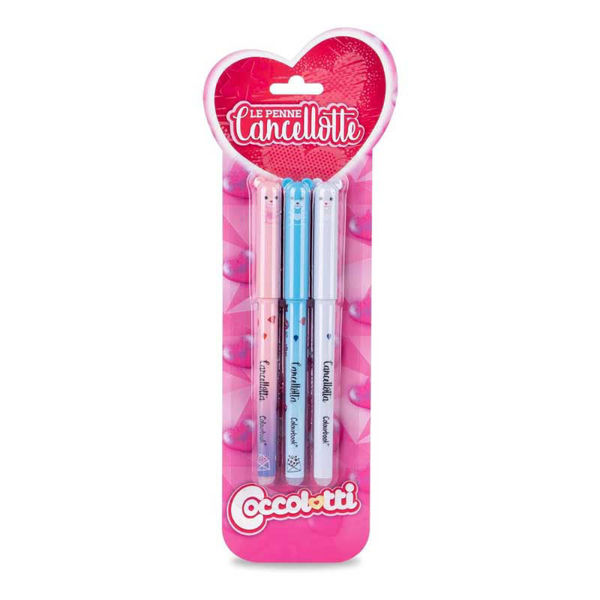 Set 3 penne Cancellotta Coccolotti cancellabili per scuola