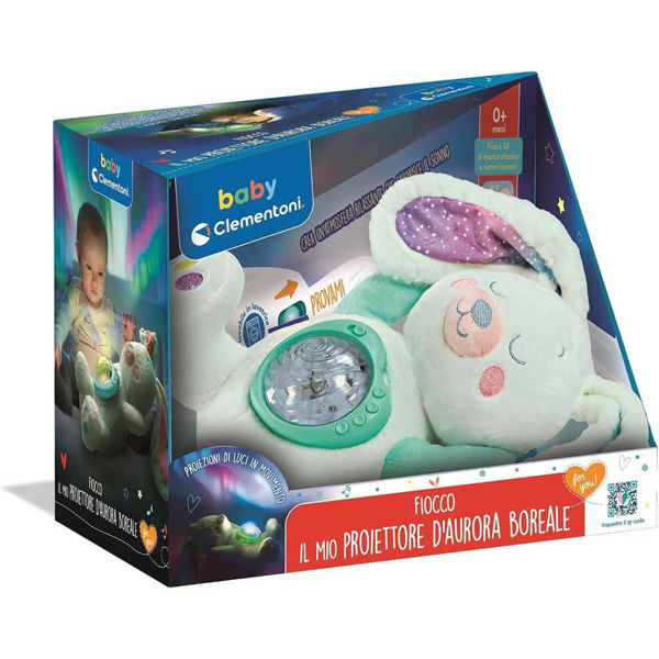 Lepre Artica Baby Clementoni – Peluche con proiettore aurora boreale e melodie rilassanti