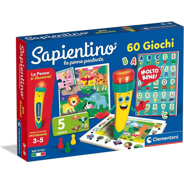 Sapientino La Penna Parlante 60 Giochi Clementoni – Kit educativo con lettere, numeri e puzzle 3-5 anni
