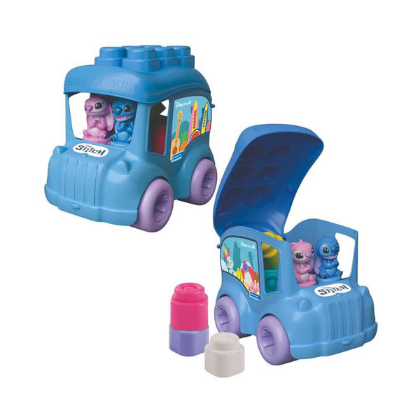 Stitch Bus Sensoriale Clementoni Baby – Bus con Stitch, Angel e mattoncini morbidi Clemmy 9 mesi+