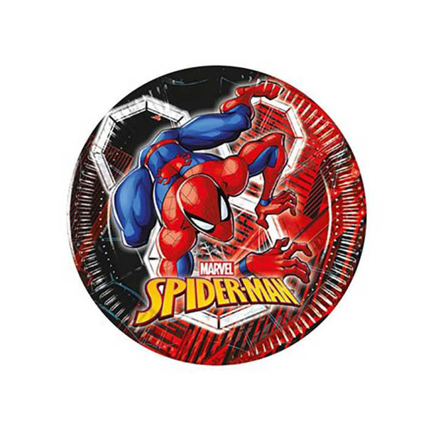 Piatti Spiderman World of Webs in carta 20 cm confezione 8 pezzi Marvel