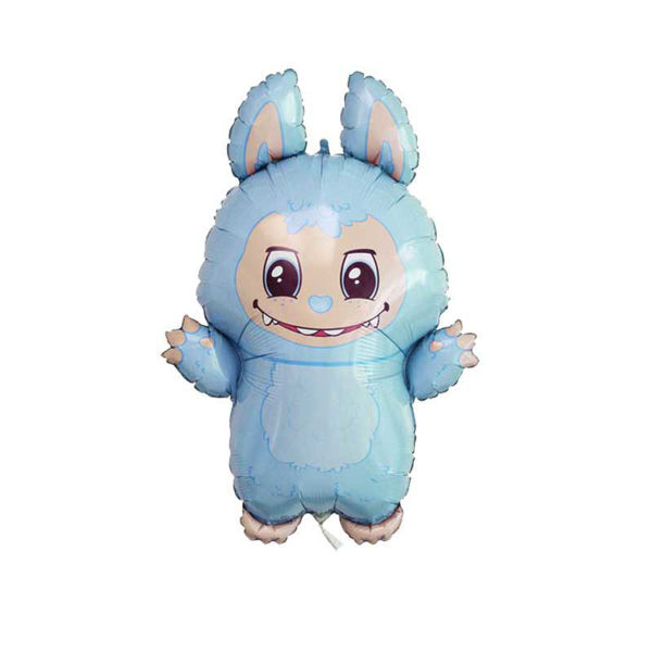 Palloncino Super Shape Bad Bunny Blu 45x67 cm stile Labubu in foil