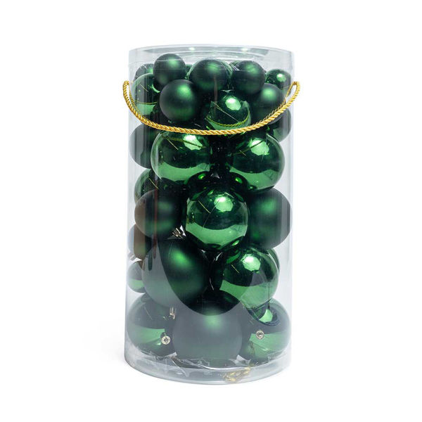 Set 50 palline di Natale verdi misure miste