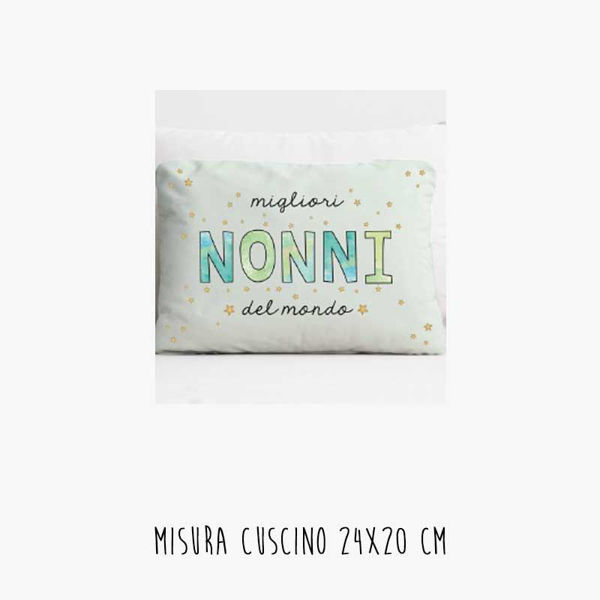 Cuscino rettangolare 24x20 Migliori Nonni del Mondo regalo Festa dei Nonni