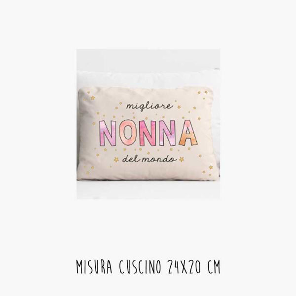 Cuscino rettangolare 24x20 Migliore Nonna del Mondo regalo Festa dei Nonni
