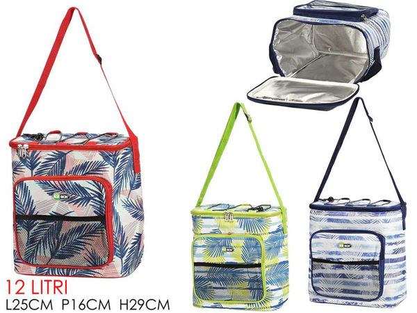 Borsa termica Leves 12 litri colori assortiti con tracolla e tasca frontale
