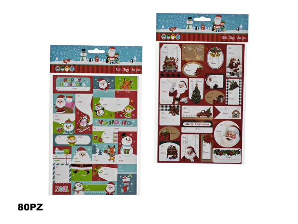 Set 80 sticker natalizi assortiti per pacchi regalo