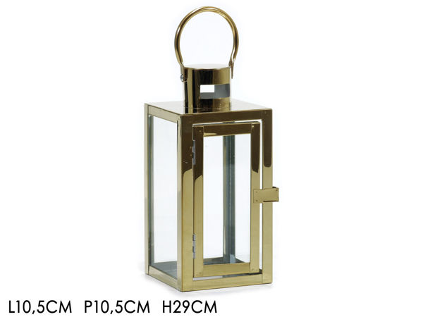 Immagine di Lanterna Portacandela 29 cm Oro