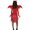 Costume Diavolo Donna Halloween con abito, ali e cerchietto corna (forcone escluso)