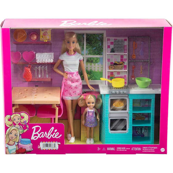 Barbie e Chelsea Sister Playset con cucina e accessori