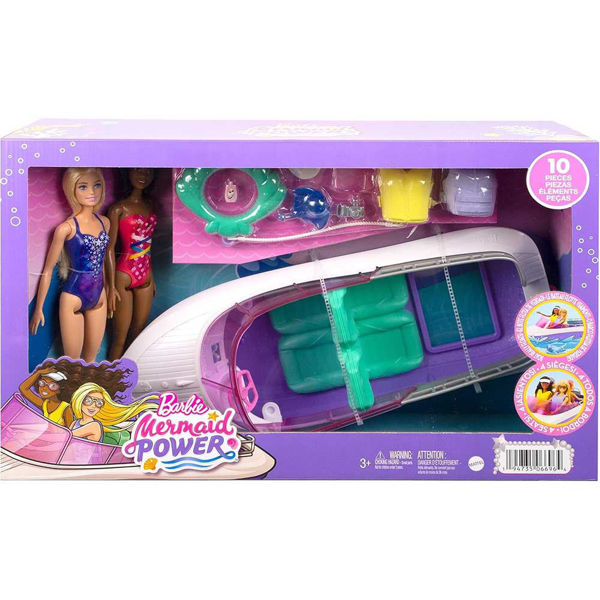 Barbie Mermaid Power Boat con 2 bambole e accessori mare