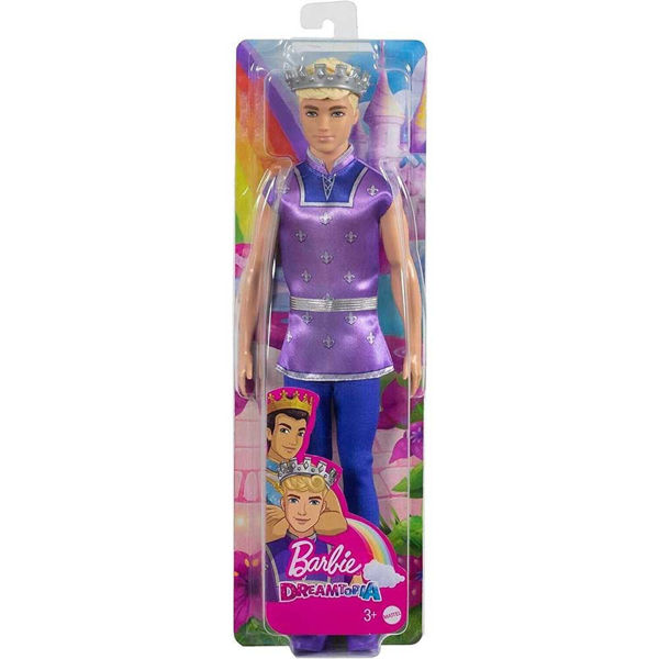 Barbie Dreamtopia Royal Ken con abito regale e corona argentata