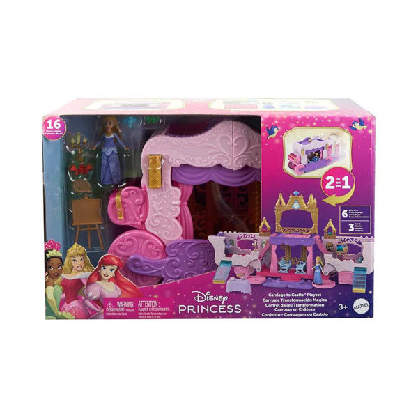 Playset Disney Princess Castello Carrozza Trasformabile 2 in 1 con accessori e bambolina